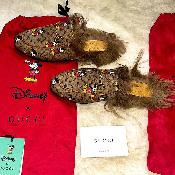 NWT GUCCI X DISNEY Princeton Lambswool Mules - Picture 8 of 16